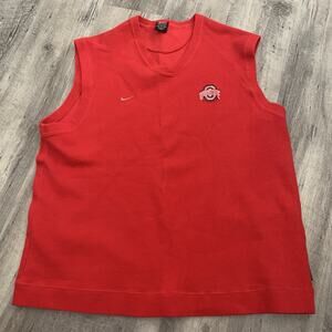 Vintage Team NIKE Ohio State Buckeyes Sweater Vest Mens XXL Red Knit V-Neck